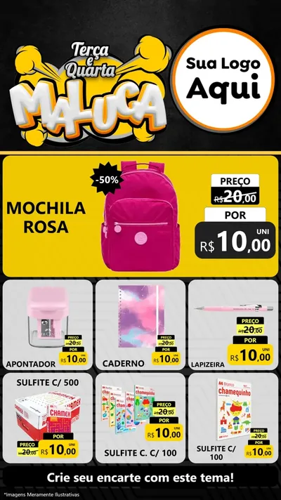 Modelo de Rede Social para Stories com o tema Terça e Quarta Maluca para Papelaria