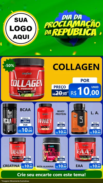 Modelo de Rede Social para Stories com o tema Dia Da Proclamação Da República para Suplementos alimentares