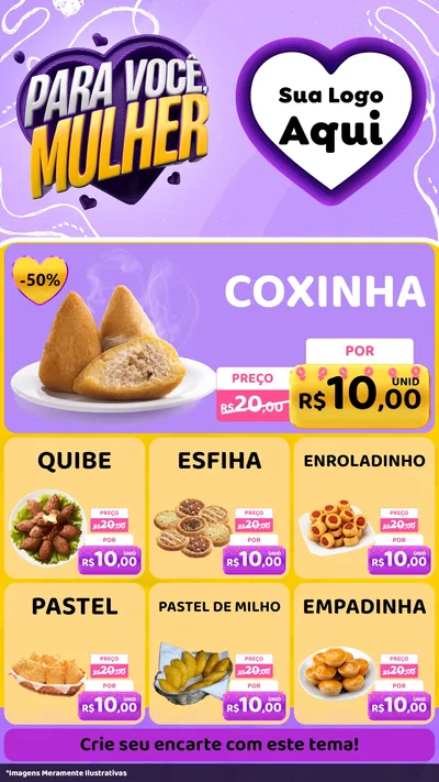 Modelo de Rede Social para Stories com o tema Para Você, Mulher para Salgadaria