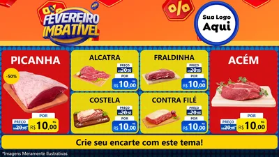 Modelo de TV para TV Horizontal com o tema Fevereiro Imbatível para Açougue