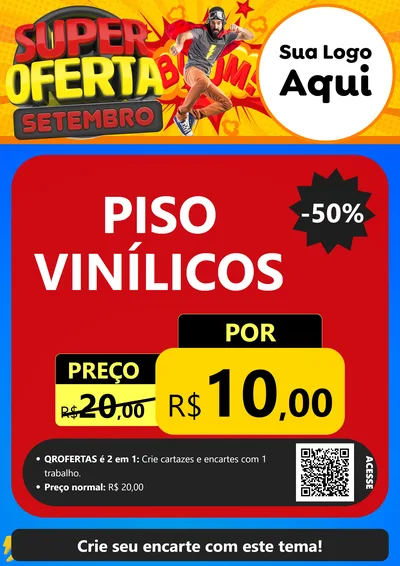Modelo de Cartaz para Cartaz A4 Vertical com o tema Super Oferta Setembro para Material para Construção