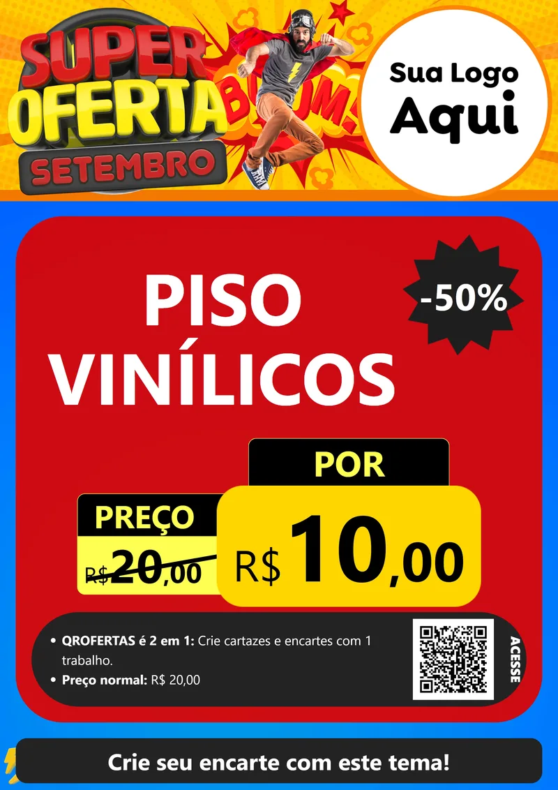 Modelo de Cartaz para Cartaz A4 Vertical com o tema Super Oferta Setembro para Material para Construção