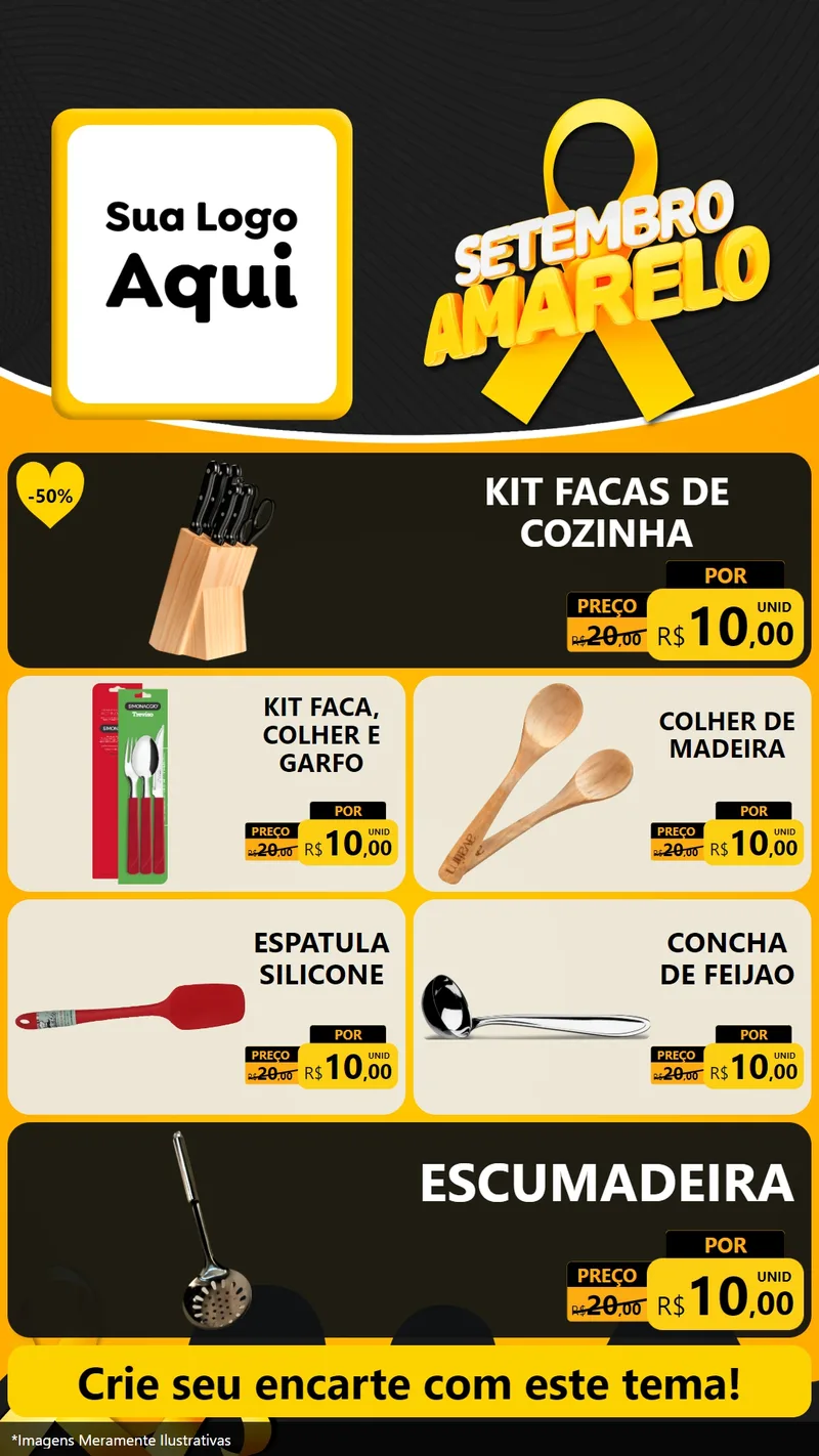 Modelo de TV para TV Vertical com o tema Setembro Amarelo para Utilidades Domésticas
