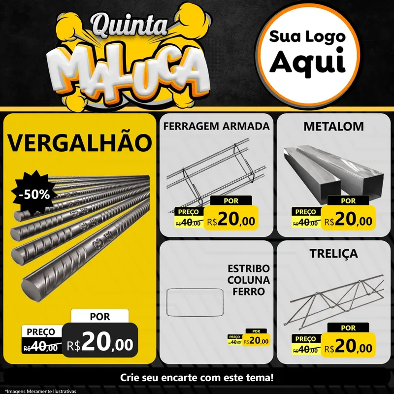 Modelo de Rede Social para Feed Facebook com o tema Quinta Maluca para Ferragens