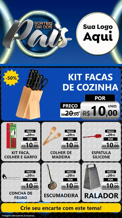 Modelo de Rede Social para Stories com o tema Sorteio Dia Dos Pais para Utilidades Domésticas