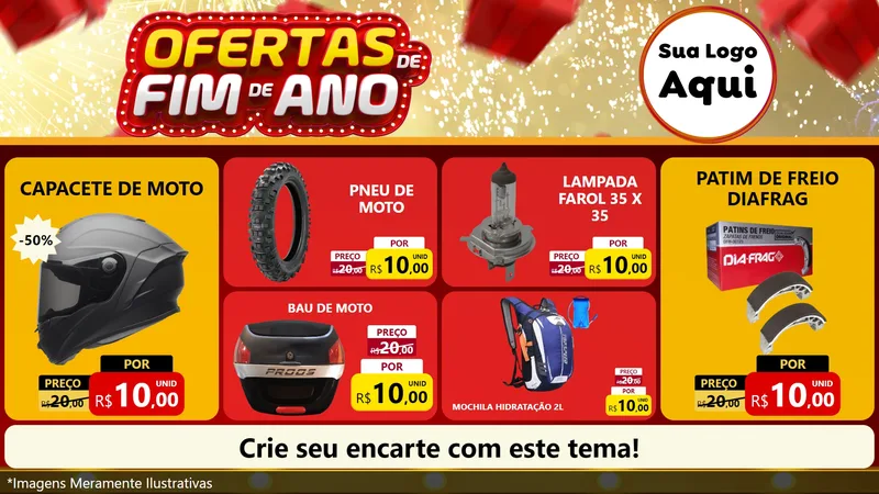 Modelo de TV para TV Horizontal com o tema Ofertas de Fim de Ano para Moto peças