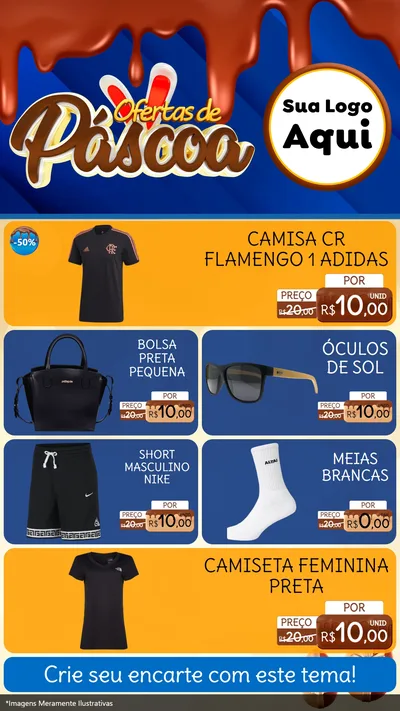 Modelo de TV para TV Vertical com o tema Ofertas de Páscoa para Roupas e acessórios