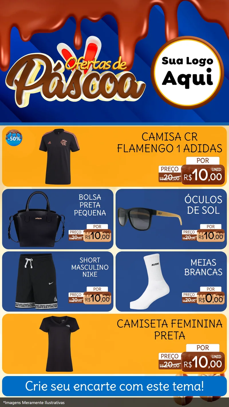 Modelo de TV para TV Vertical com o tema Ofertas de Páscoa para Roupas e acessórios