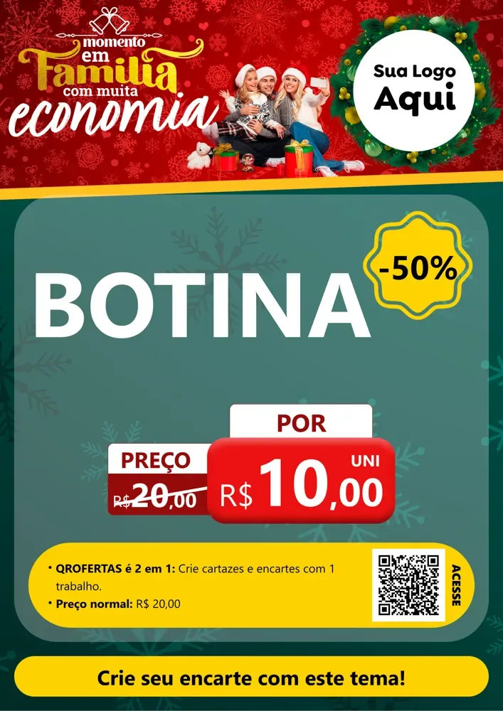 Modelo de Cartaz para Cartaz A4 Vertical com o tema Momento em Família (Natal) para Agropecuária