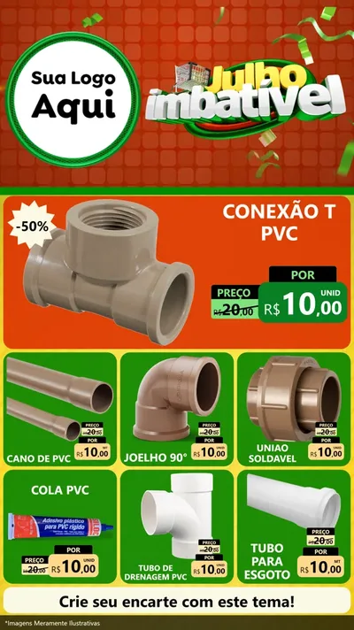 Modelo de Rede Social para Stories com o tema Julho Imbatível para Tubos e conexões