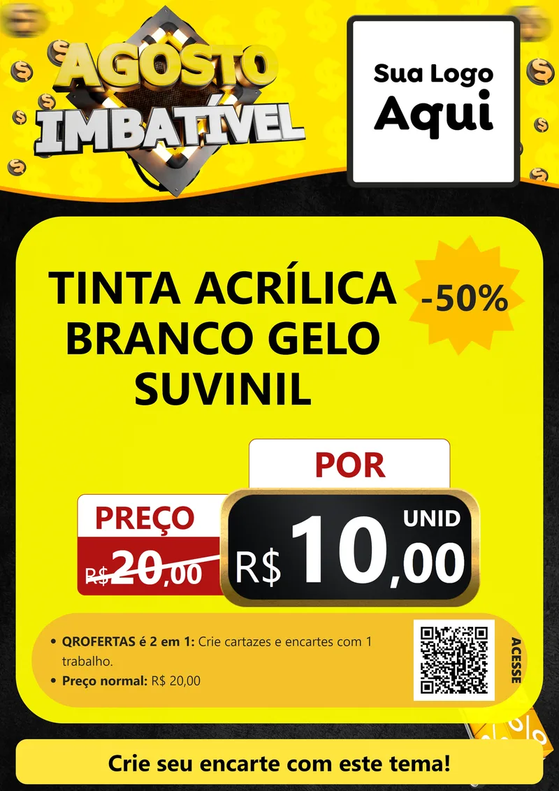 Modelo de Cartaz para Cartaz A4 Vertical com o tema Agosto Imbatível para Tintas e Ferramentas