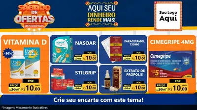 Modelo de TV para TV Horizontal com o tema Sábado de Ofertas Imperdíveis para Farmácia