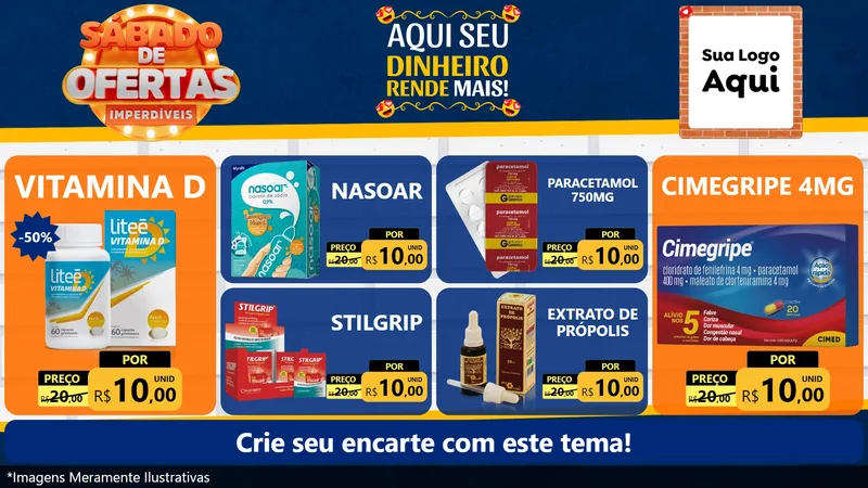 Modelo de TV para TV Horizontal com o tema Sábado de Ofertas Imperdíveis para Farmácia