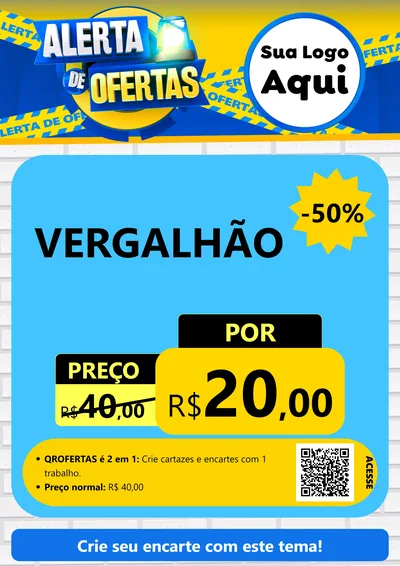 Modelo de Cartaz para Cartaz A4 Vertical com o tema Alerta de Ofertas para Ferragens