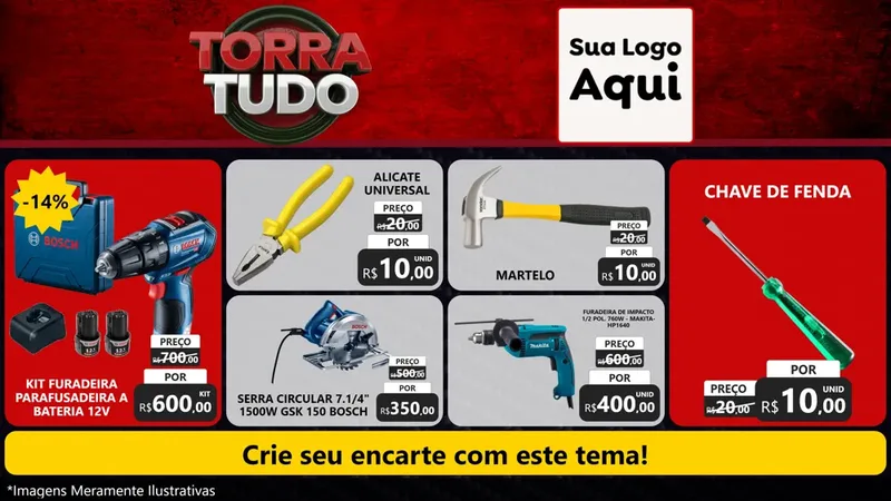 Modelo de TV para TV Horizontal com o tema Torra Tudo para Maquinas e Ferramentas