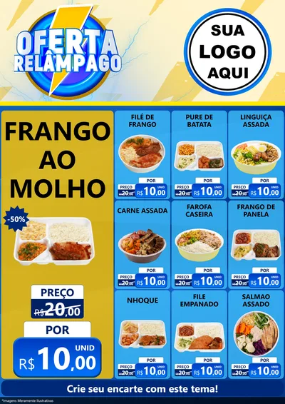Modelo de Encarte para Encarte A4 Vertical com o tema Oferta Relâmpago para Restaurante