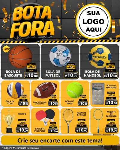 Modelo de Rede Social para Feed Instagram com o tema Bota Fora para Artigos Esportivos