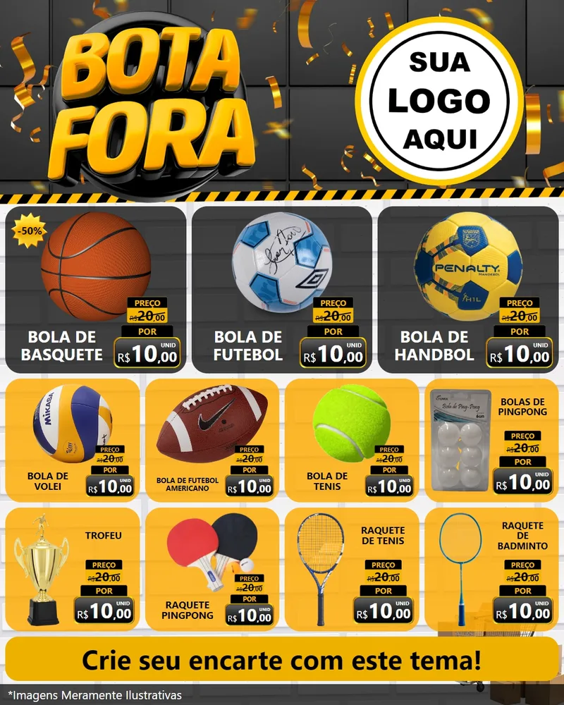 Modelo de Rede Social para Feed Instagram com o tema Bota Fora para Artigos Esportivos