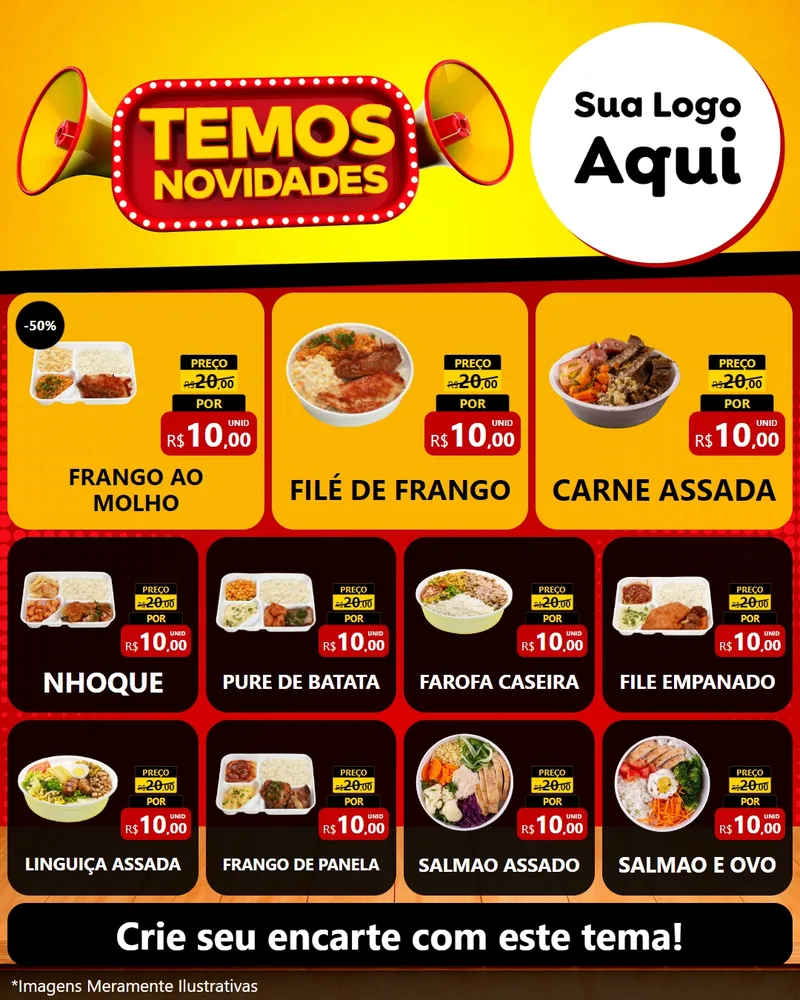 Modelo de Rede Social para Feed Instagram com o tema Temos Novidades para Restaurante