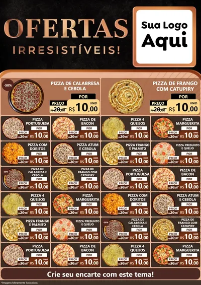 Modelo de Encarte para Encarte A4 Vertical com o tema Ofertas Irresistíveis! para Pizzaria
