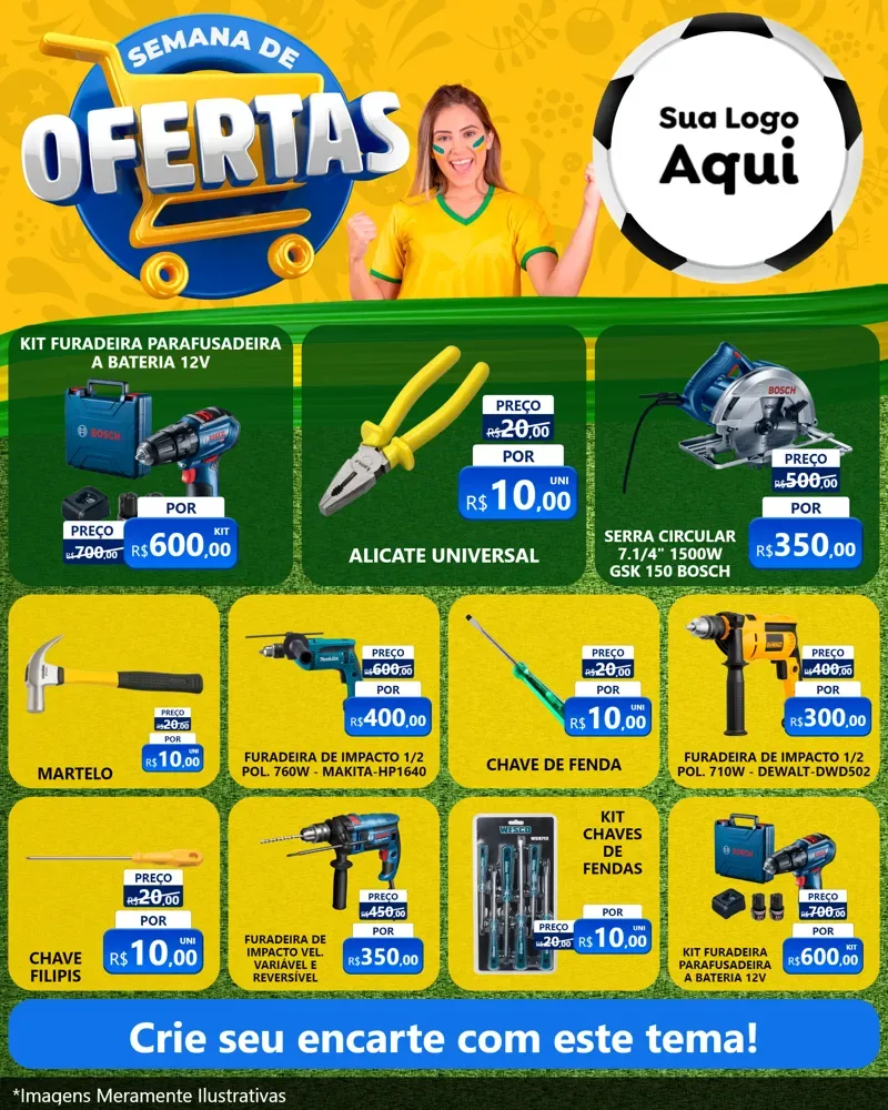 Modelo de Rede Social para Feed Instagram com o tema Semana de Ofertas - Copa para Maquinas e Ferramentas