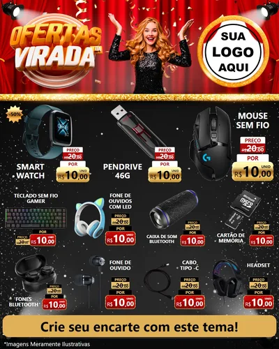 Modelo de Rede Social para Feed Instagram com o tema Ofertas da Virada para Informática