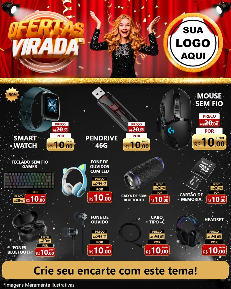Modelo de Rede Social para Feed Instagram com o tema Ofertas da Virada para Informática