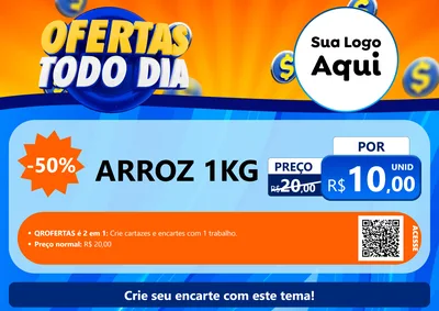 Modelo de Cartaz para Cartaz A4 Horizontal com o tema Ofertas Todo Dia para Supermercado
