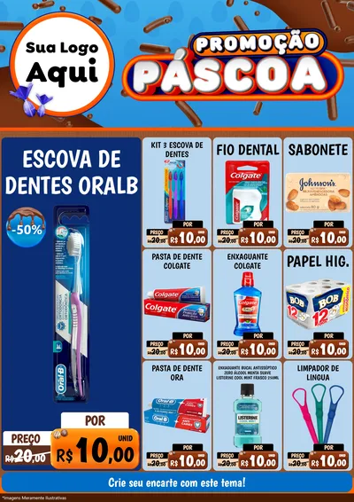 Modelo de Encarte para Encarte A4 Vertical com o tema Promoção Páscoa para Higiene Pessoal