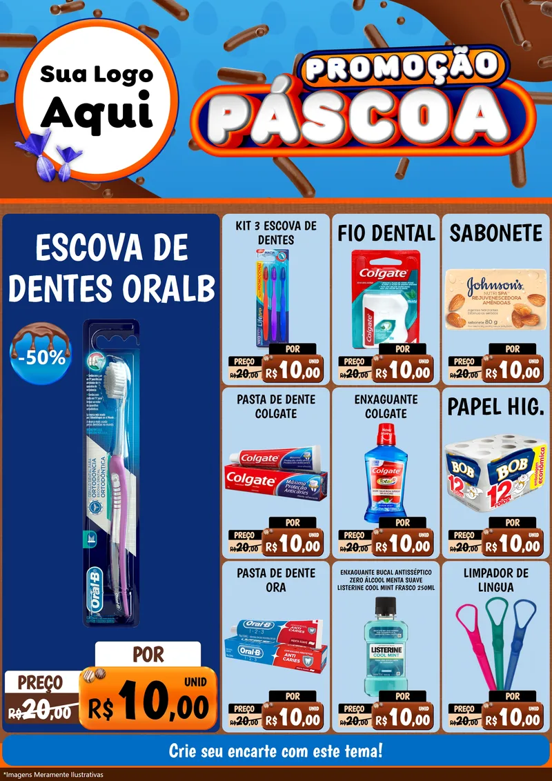 Modelo de Encarte para Encarte A4 Vertical com o tema Promoção Páscoa para Higiene Pessoal