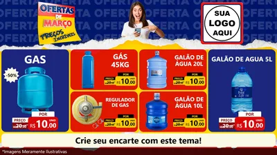 Modelo de TV para TV Horizontal com o tema Ofertas de Março - Preços Incríveis para Água e gás