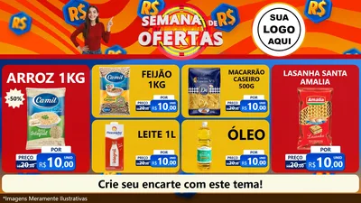 Modelo de TV para TV Horizontal com o tema Semana de Ofertas para Supermercado