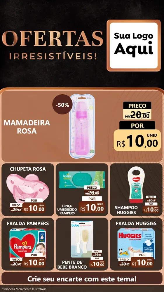 Modelo de Rede Social para Stories com o tema Ofertas Irresistíveis! para Bebês