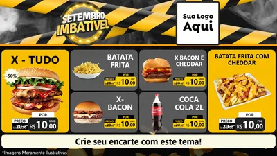 Modelo de TV para TV Horizontal com o tema Setembro Imbatível para Hamburgueria