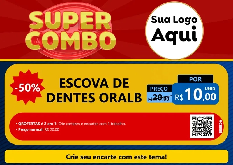 Modelo de Cartaz para Cartaz A4 Horizontal com o tema Super Combo para Higiene Pessoal