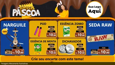 Modelo de TV para TV Horizontal com o tema Especial Páscoa para Tabacaria