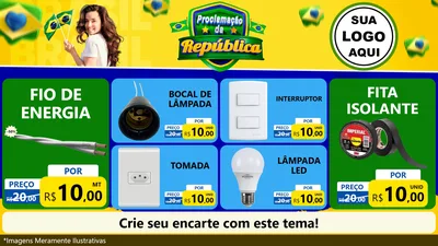 Modelo de TV para TV Horizontal com o tema Proclamação da República para Materiais Elétricos