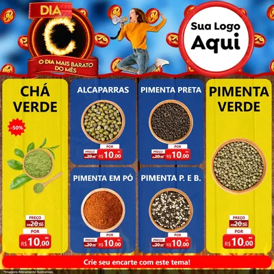Modelo de Rede Social para Feed Facebook com o tema Dia C - O Dia Mais Barato Do Mês para Produtos Naturais