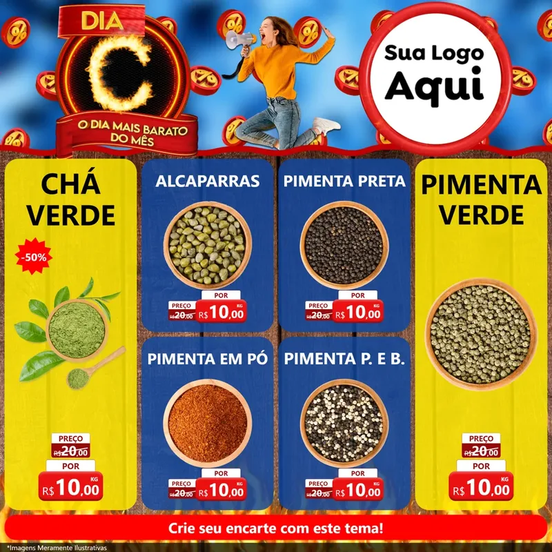 Modelo de Rede Social para Feed Facebook com o tema Dia C - O Dia Mais Barato Do Mês para Produtos Naturais