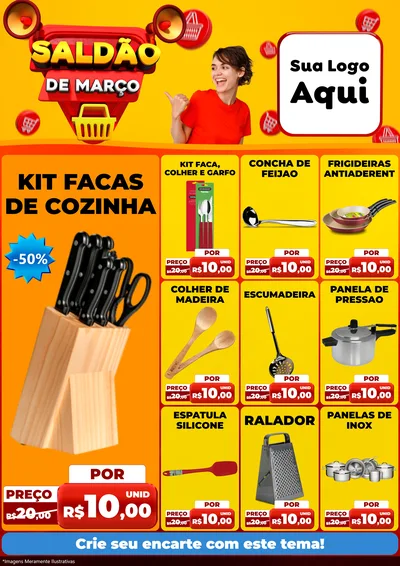 Modelo de Encarte para Encarte A4 Vertical com o tema Saldão de Março para Utilidades Domésticas