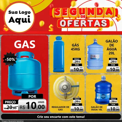 Modelo de Rede Social para Feed Facebook com o tema Segunda de Ofertas para Água e gás