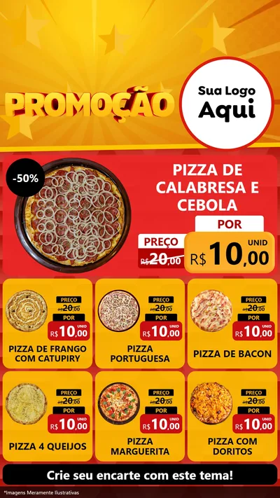 Modelo de Rede Social para Stories com o tema Promoção para Pizzaria