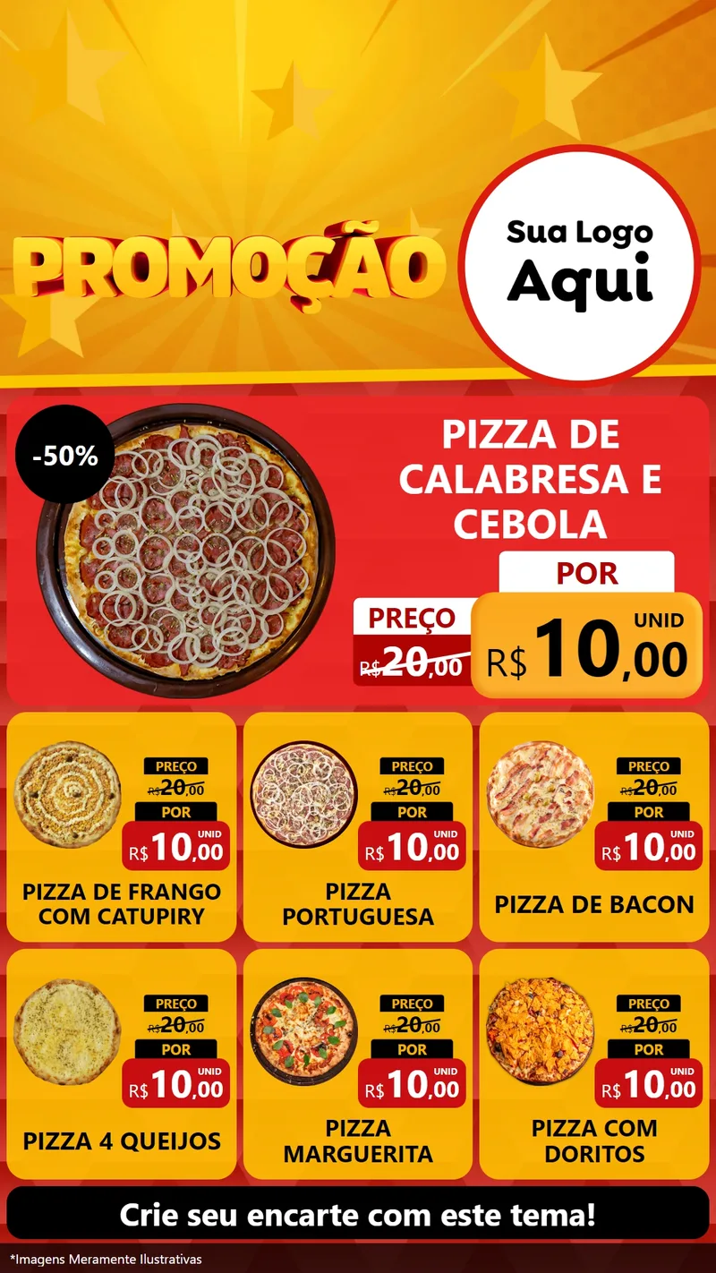 Modelo de Rede Social para Stories com o tema Promoção para Pizzaria