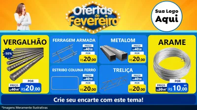 Modelo de TV para TV Horizontal com o tema Ofertas de Fevereiro para Ferragens