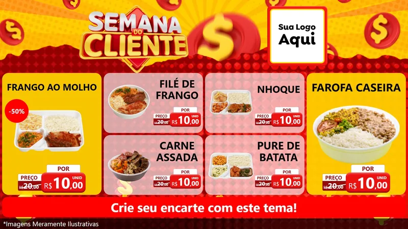 Modelo de TV para TV Horizontal com o tema Semana do Cliente para Restaurante
