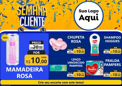 Modelo de Encarte para Encarte A4 Horizontal com o tema Semana do Cliente para Bebês