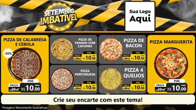 Modelo de TV para TV Horizontal com o tema Setembro Imbatível para Pizzaria