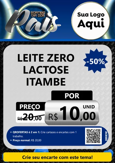 Modelo de Cartaz para Cartaz A4 Vertical com o tema Sorteio Dia Dos Pais para Frios e Laticínios