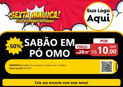 Modelo de Cartaz para Cartaz A4 Horizontal com o tema Sexta Maluca! para Produtos de Limpeza