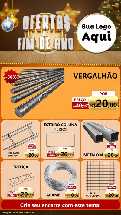 Modelo de Rede Social para Stories com o tema Ofertas de Fim de Ano para Ferragens